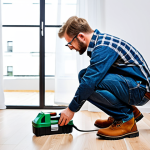 Cordless Drill in a Home Renovation Setting**

A homeowner, fully clothed in practical work attire including jeans and a durable work shirt, uses a cordless drill to assemble IKEA-style furniture in a bright, modern Scandinavian apartment. The apartment has light wooden floors and white walls. Safety glasses are placed visibly nearby.  Safe for work. Appropriate content. Fully clothed. Modest. Perfect anatomy. Correct proportions. Natural pose. Professional product photography, high quality, 8k resolution. Focus on the drill and the furniture being assembled.

**